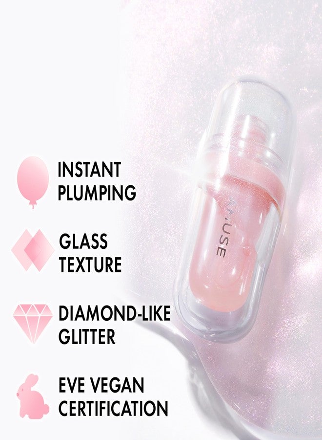 Amuse SEOUL Lip Fuller | Pink Diamond Lip Plumper, Gold Glitter, Lip Gloss, Glossy Melting Lip, Moisturizing, Shine, Korean Make-up, Glass Texture, Vegan - Image 4